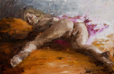 Painting titled "Pas sommeil" by Manuel Leonardi, Original Artwork, Oil