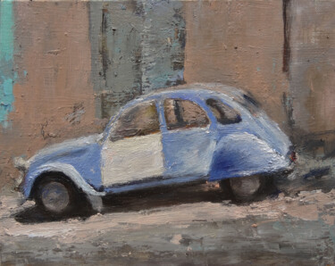 Schilderij getiteld "2CV citroên" door Manuel Leonardi, Origineel Kunstwerk, Olie