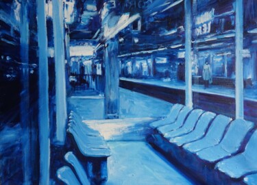 Peinture intitulée "Salle d'attente 2" par Manuel Leonardi, Œuvre d'art originale, Huile