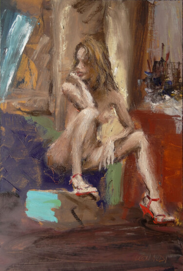 Painting titled "Géraldine B" by Manuel Leonardi, Original Artwork