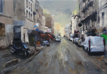 Pittura intitolato "Montreuil, rue de P…" da Manuel Leonardi, Opera d'arte originale, Olio