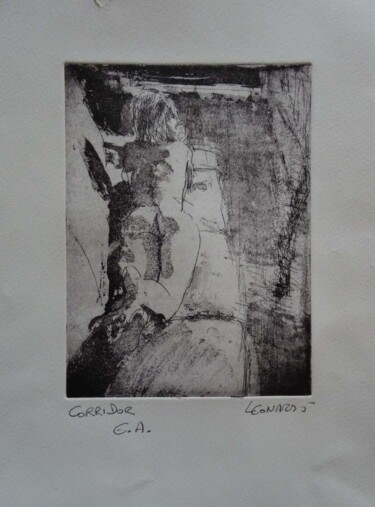 Estampas & grabados titulada "Corridor" por Manuel Leonardi, Obra de arte original, Aguafuerte
