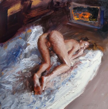 Painting titled "Nuit pas debout" by Manuel Leonardi, Original Artwork, Oil