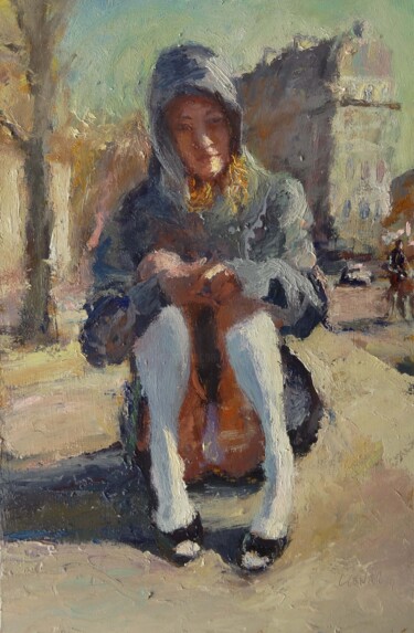 Painting titled "Parisienne 2017" by Manuel Leonardi, Original Artwork, Oil