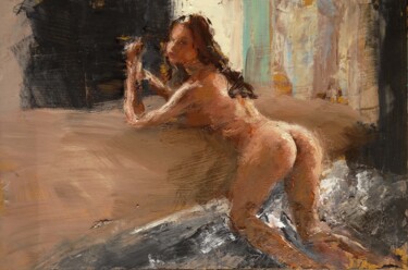 Painting titled "Nadia dans les déco…" by Manuel Leonardi, Original Artwork, Oil