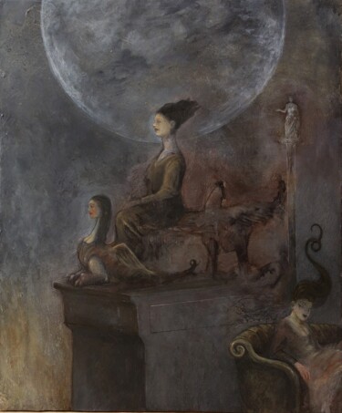 Malarstwo zatytułowany „La lune assise” autorstwa Manuel Marchionni, Oryginalna praca, Akryl
