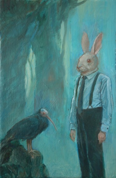 Peinture intitulée "Le coup du lapin" par Manuel Marchionni, Œuvre d'art originale, Huile