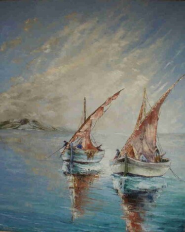 Painting titled "REFLETS 2" by Manuel Martin, Original Artwork