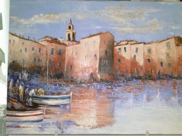 Peinture intitulée "SAINT TROPEZ côté p…" par Manuel Martin, Œuvre d'art originale