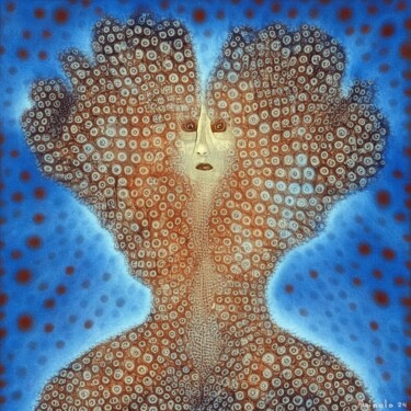 Digitale Kunst mit dem Titel "Femme fleur" von Manuel Moinelo, Original-Kunstwerk, Digitale Collage
