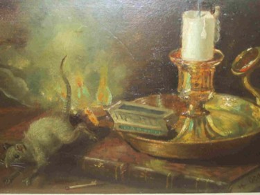 Pintura titulada "Jugar con fuego" por Manuel Ocaranza, Obra de arte original