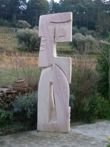 Sculptuur getiteld "fiero." door Manuel Paoli, Origineel Kunstwerk, Steen
