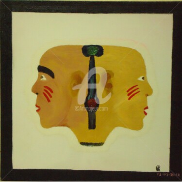 Pintura intitulada "Duas faces numa vida" por M.Rocha, Obras de arte originais, Óleo