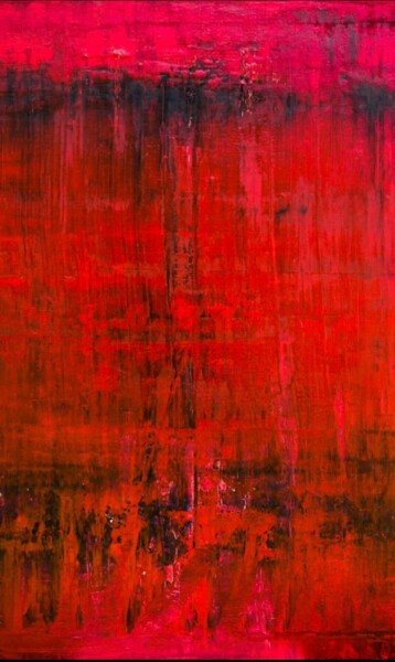 Painting titled "Rojo sobre Rojo" by Manuel Romero Gomez, Original Artwork, Oil