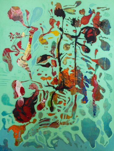 Painting titled "Fosiles" by Manuel Ruiz Carrillo, Original Artwork, Acrylic Mounted on Wood Panel