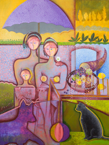 Painting titled "Los días felices" by Manuel Ruiz Carrillo, Original Artwork, Acrylic