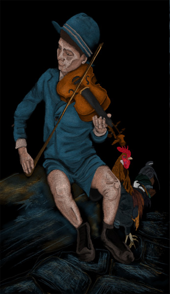 Gipsy Chicken Arts numériques intitulée "Gipsy Chicken" par Manuel Soddu, Œuvre d'art originale, Peinture numérique