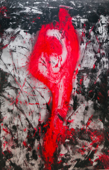 Картина под названием "La Donna Affascinan…" - Manuel Tallini, Подлинное произведение искусства, Акрил Установлен на Деревян…