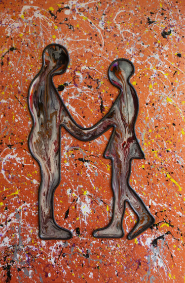 Painting titled "Soul Connection" by Manuel Tallini, Original Artwork, Acrylic Mounted on Wood Stretcher frame