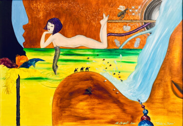 Картина под названием "Made in Japan" - Manuela Girgenti, Подлинное произведение искусства, Масло Установлен на Деревянная р…