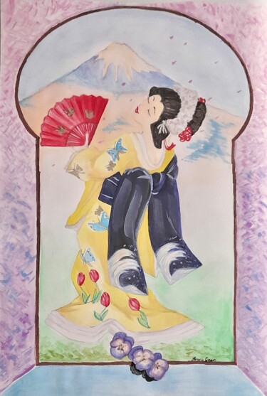 绘画 标题为“Gioia giapponese” 由Manuela Girgenti, 原创艺术品, 水彩