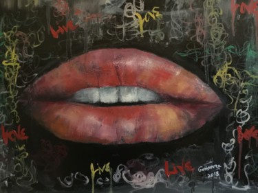 Painting titled "Lipstick I" by Gutierrez, Original Artwork
