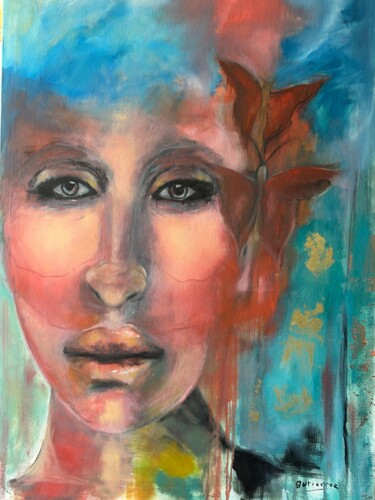 Painting titled "« ÎAM »" by Gutierrez, Original Artwork, Oil Mounted on Wood Stretcher frame