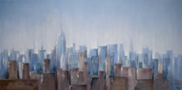 Painting titled "Skyline" by Manuela Limacher, Original Artwork, Acrylic