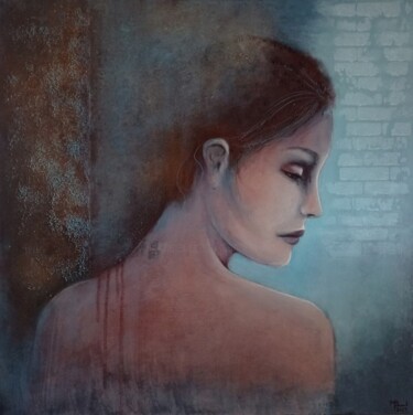 Schilderij getiteld "Rêverie bleue" door Manuela Limacher, Origineel Kunstwerk, Acryl