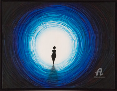Peinture intitulée "PASSAGE VERS LA LUM…" par Manuela Millienne, Œuvre d'art originale, Acrylique Monté sur Châssis en bois