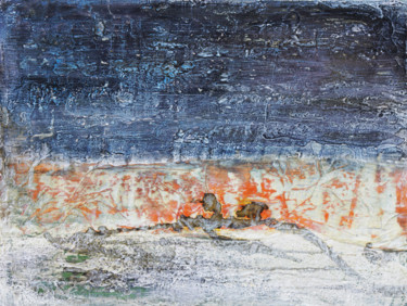Malarstwo zatytułowany „Meer und Land V” autorstwa Manuela Mordhorst, Oryginalna praca, Akryl Zamontowany na Drewniana rama…