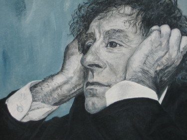 Painting titled "Alain Souchon" by Manuela Robert, Original Artwork, Oil