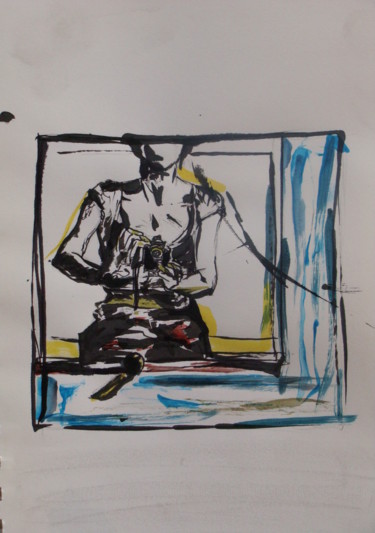 Disegno intitolato "Auto-portrait" da Manuela Robert, Opera d'arte originale, Altro
