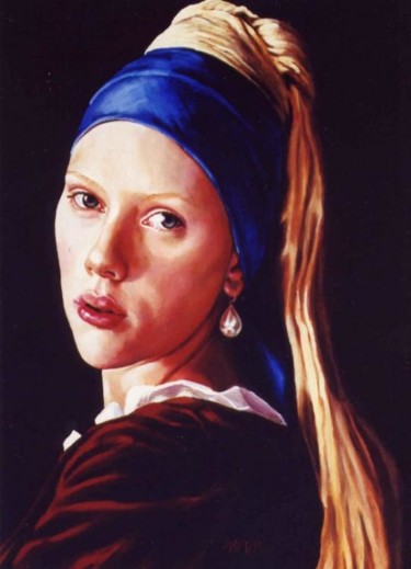 Peinture intitulée "La ragazza con l'or…" par Facchin Varalda Manuela, Œuvre d'art originale, Huile