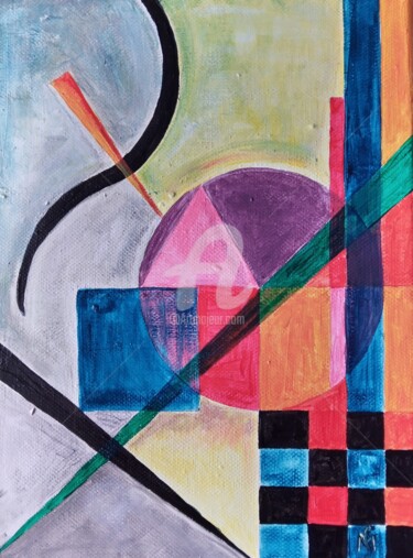 Peinture intitulée ""Composição I"" par Manuela Sobral, Œuvre d'art originale, Acrylique