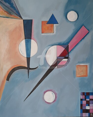 Peinture intitulée "Recordando Kandinsky" par Manuela Sobral, Œuvre d'art originale, Acrylique
