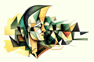 Digitale Kunst mit dem Titel "Face I" von Manueldoliveira, Original-Kunstwerk, Digitale Malerei