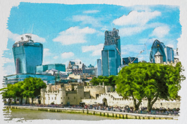 Digital Arts titled "Tower of London vie…" by Manueldoliveira, Original Artwork, Digital Painting