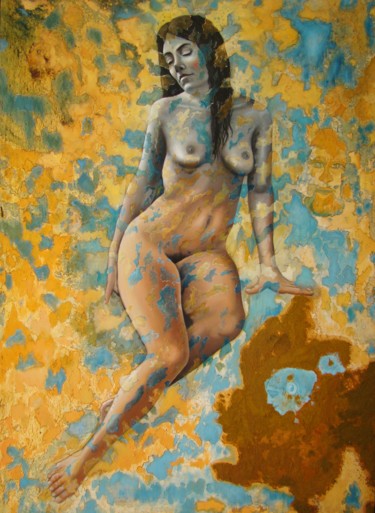 Pintura intitulada "Ramona 20years afte…" por Manuel R Surrealist, Obras de arte originais, Óleo