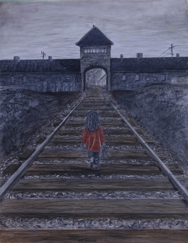 Printmaking titled "Auschwitz entrance~…" by Manuel Panìco, Original Artwork, Digital Print