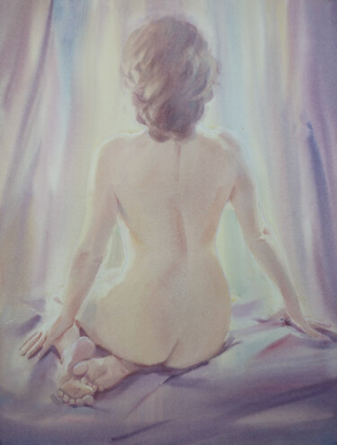Malerei mit dem Titel "Nude. Tenderness" von Igor Manukhov, Original-Kunstwerk, Aquarell