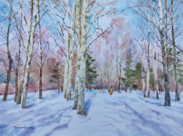 绘画 标题为“February. Winter fo…” 由Igor Manukhov, 原创艺术品, 水彩