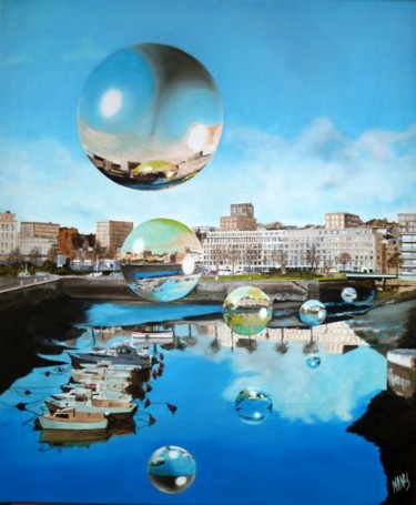 MAREE BASSE Peinture intitulée "MAREE BASSE" par Manu Surreabulliste, Œuvre d'art originale, Huile