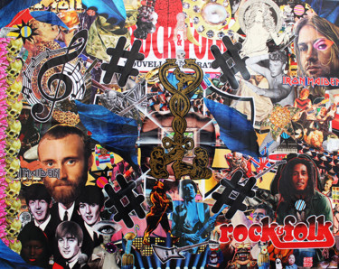 Collages titled "Rock&Folk" by Manu Mazaux, Original Artwork, Collages