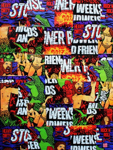 Collages titulada "Stoner Rise" por Manu Mazaux, Obra de arte original, Collages