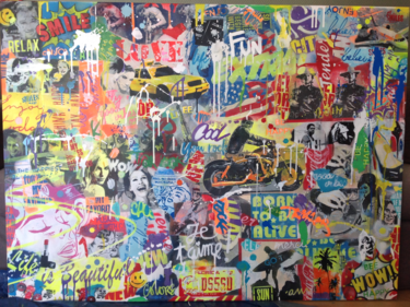 Collages intitulée "NEW CHAPTER" par Emmanuel Roussiau, Œuvre d'art originale