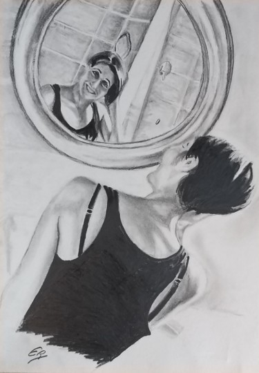 Drawing titled "Fou rire" by Chien De Talus, Original Artwork, Graphite