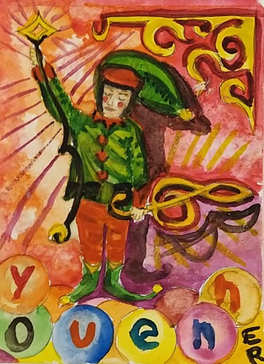 Peinture intitulée "Korigan bonbon" par Chien De Talus, Œuvre d'art originale, Aquarelle