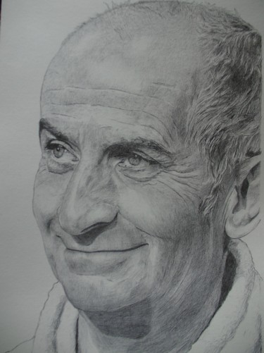 Drawing titled "Louis de Funès" by Manvale, Original Artwork