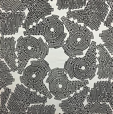 Obrazy i ryciny zatytułowany „Labyrinth #5” autorstwa Michael E. Voss, Oryginalna praca, Linoryty